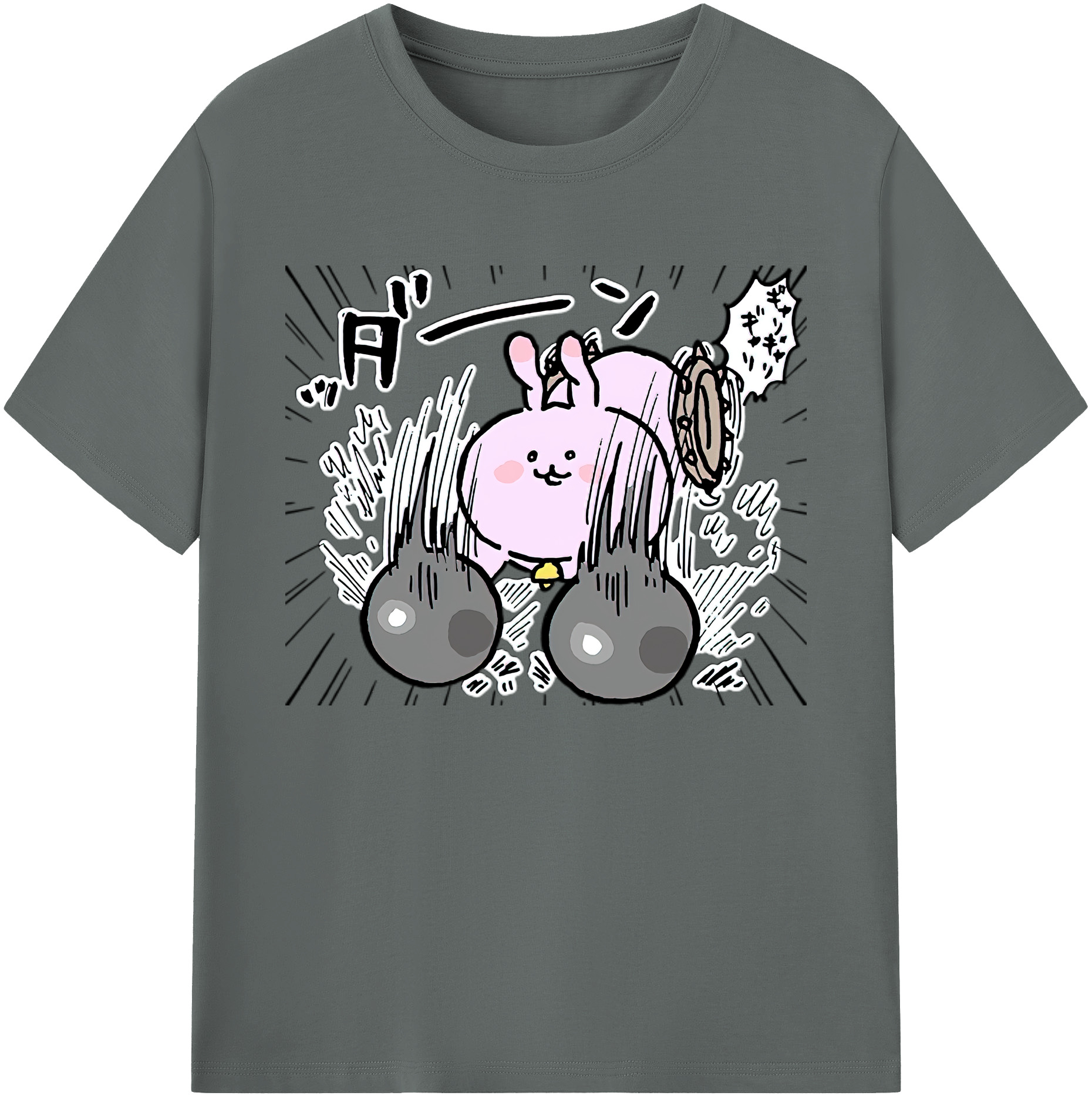 （画像用） ちいかわ うさぎ Chii-kawa usagi 綿100％ メンズ半袖Tシャツ｜肌触りやわらか＆通気性